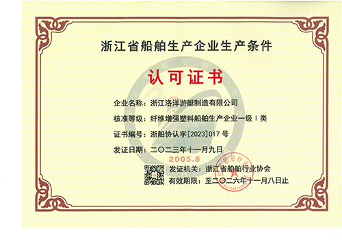 玻璃钢一级1类资质证书